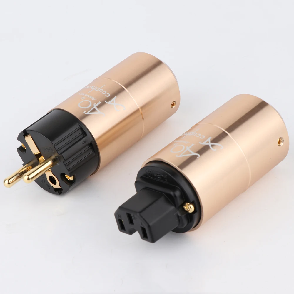 Hi-End pair Hifi Accuphase 40th EU Schuko Power plug IEC commector Amplifier CD VCD DVD player AC power cord plug connector