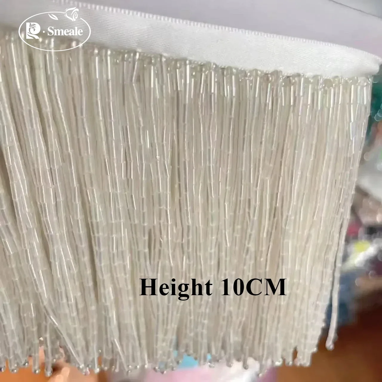 10CM Silber-Rote Perlenrohr-Quaste Kleiderzubehör Spitzenbesatz Hochzeits- und Abendkleid Perlenverzierung RS3052-3 – Detail 6