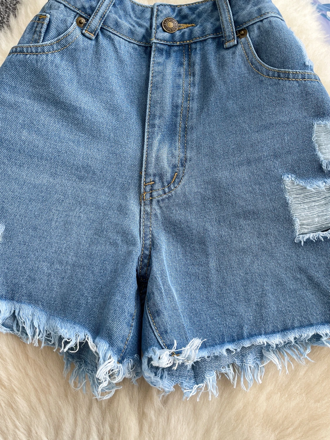 High Waist Slimming Denim orts Women's Summer 2025 Faion Design Sensation Frayed Hole Loose Casual Hot Pants