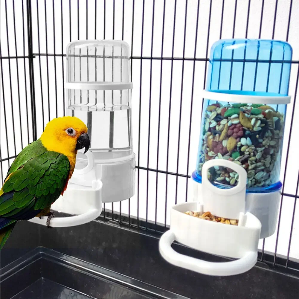 Image of Vogel Wasser Trinker Feeder Container Automatische Pet Feeder Vogelkäfig Hängen Schüssel Wasser Flasche Papagei Trinkwasser Lebensmittel Spender
