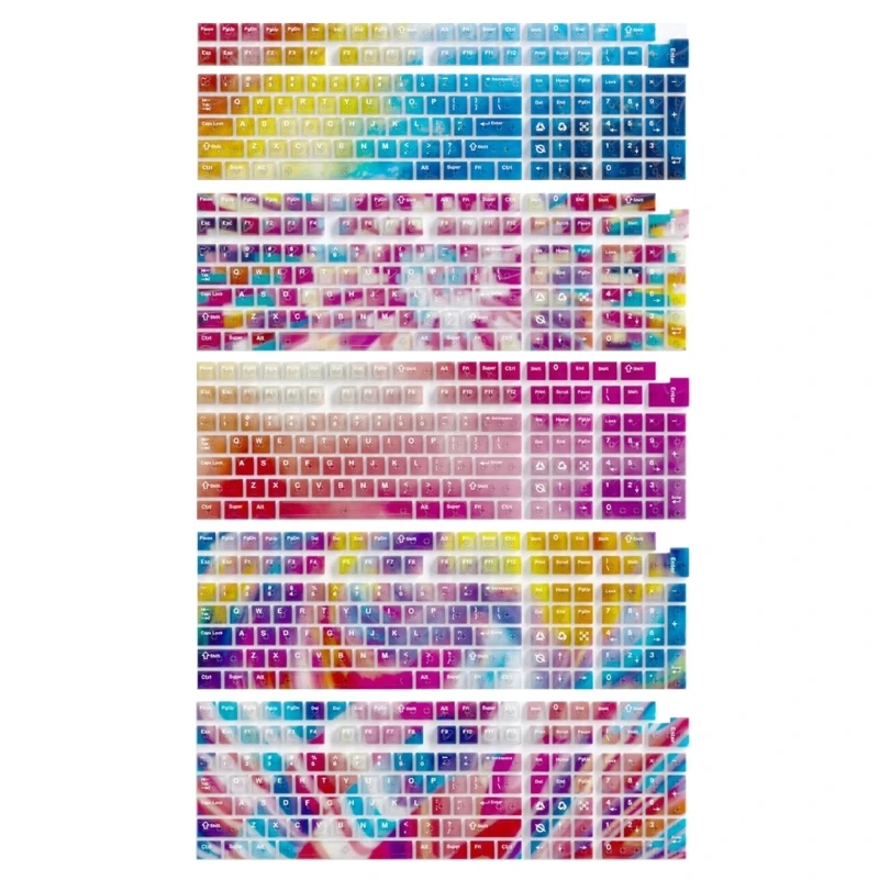 

2025 Новые полупрозрачные оригинальные колпачки для клавиш радужного цвета, износостойкие для игровых клавиатур