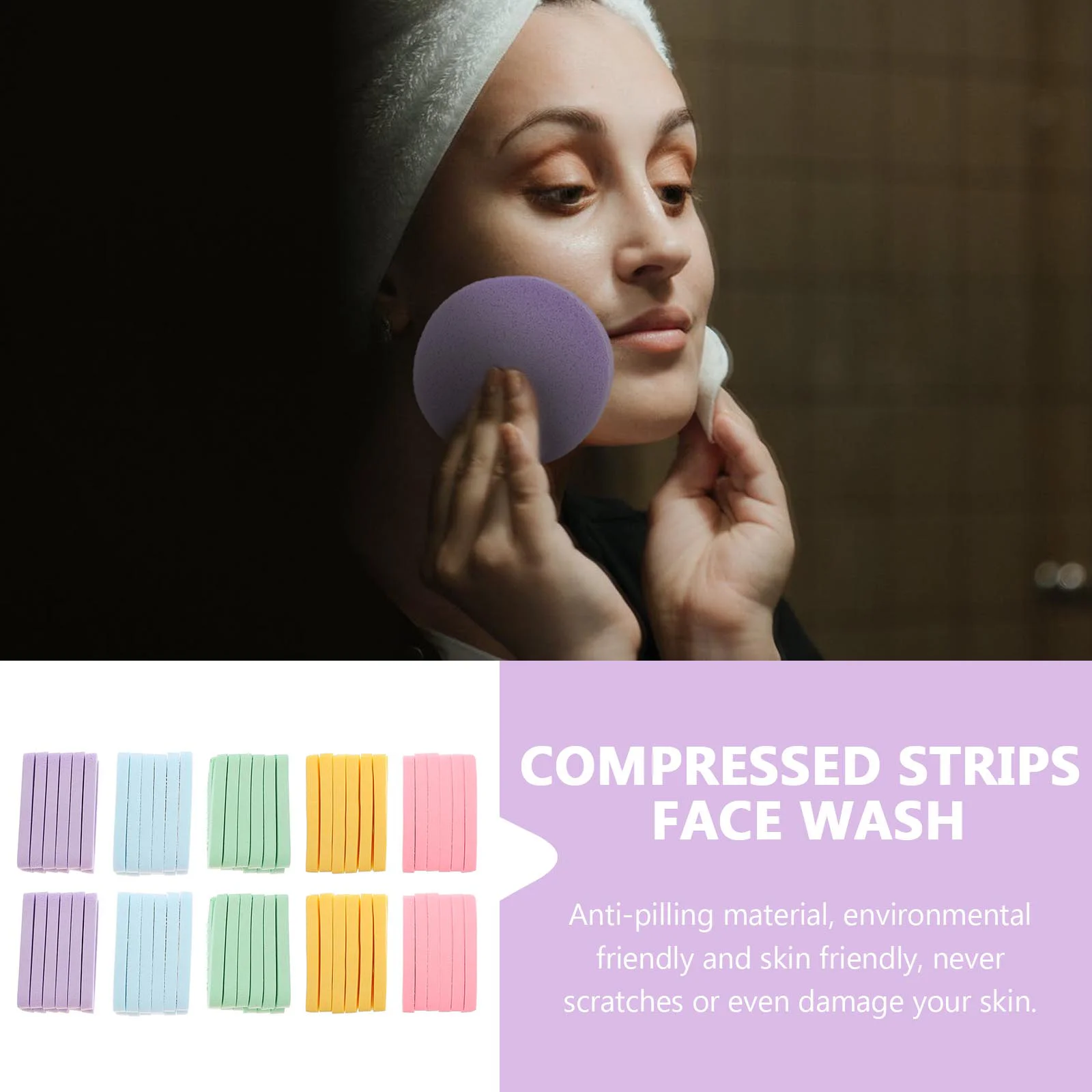 120 Pcs Sponge Face Wash Miss Eye Makeup Remover Compressed Cleansing Sponges Scrubber Pads Pva Washing Puffs Facial