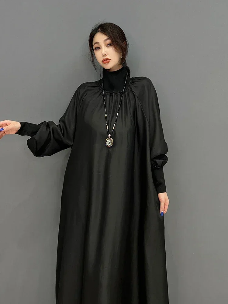 XITAO Turtleneck Temperament Dress Simplicity Solid Color Fashion Spring New Loose Long Sleeve Pullover Women Dress DZL2167