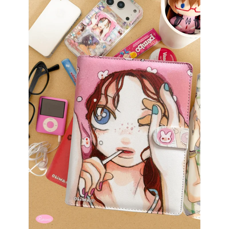 Anime & 2D Secrets: Magnetic Retro A5 Size 6-Hole Leather Loose-Leaf Card Holder Photocard Binder Binder Photocards