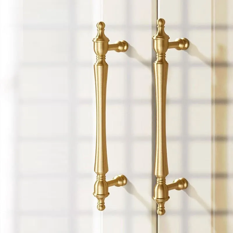 

1PCS Wardrobe Copper Handle Cabinet Door Brass Handle American Style New Cabinet Wardrobe Door All Solid Copper Handle