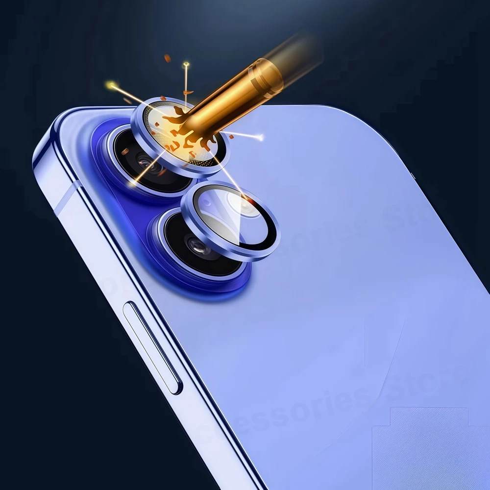 Aluminum Metal Ring Camera Protector For iPhone 16 Plus Rear Lens Tempered Glass Cover For iPhone 16+ 16Plus Lens Protective Cap