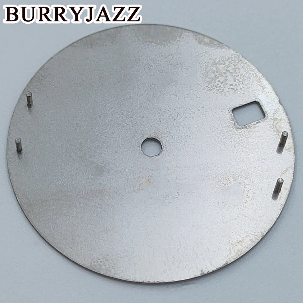 BURRYJAZZ 28.5mm No Logo NH35 Watch Dials White Black Gray Dial Green Luminous Fit 3 O'clock 3.8 O'clock Case Crown