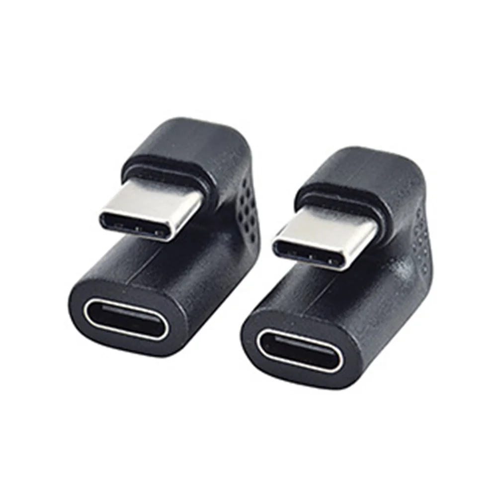 SWXF 2Pcs 180 Degree Right Angle USB 3.1 Type C Male to Female USB-C Converter Adapter for Smart Phone