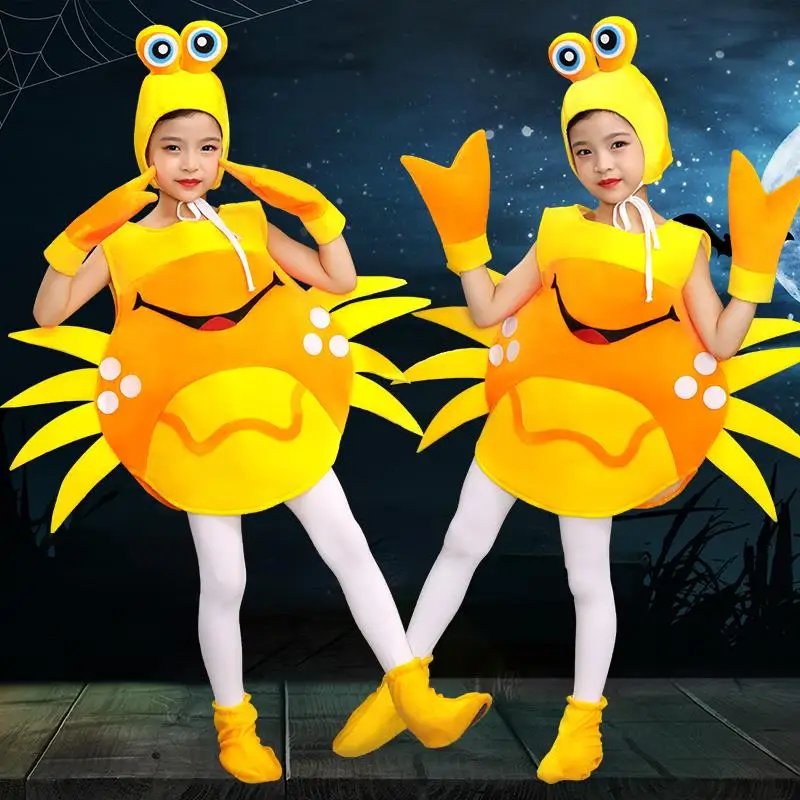 

Детский костюм для выступлений с маленьким крабом и животными, одежда для танцевальных выступлений, шесть одного национального дня, Хэллоуин, косплей