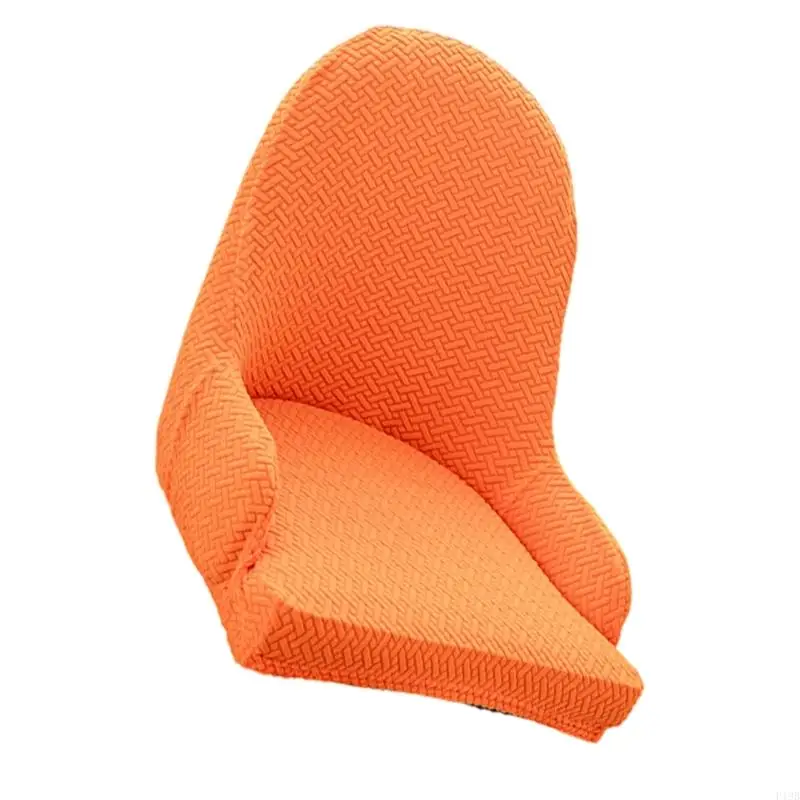 F19B Elastic Wingback Chair Cover Textured Polyester Fabric Universal Fit Armchair Protector Slipcover Modern Homes Decors