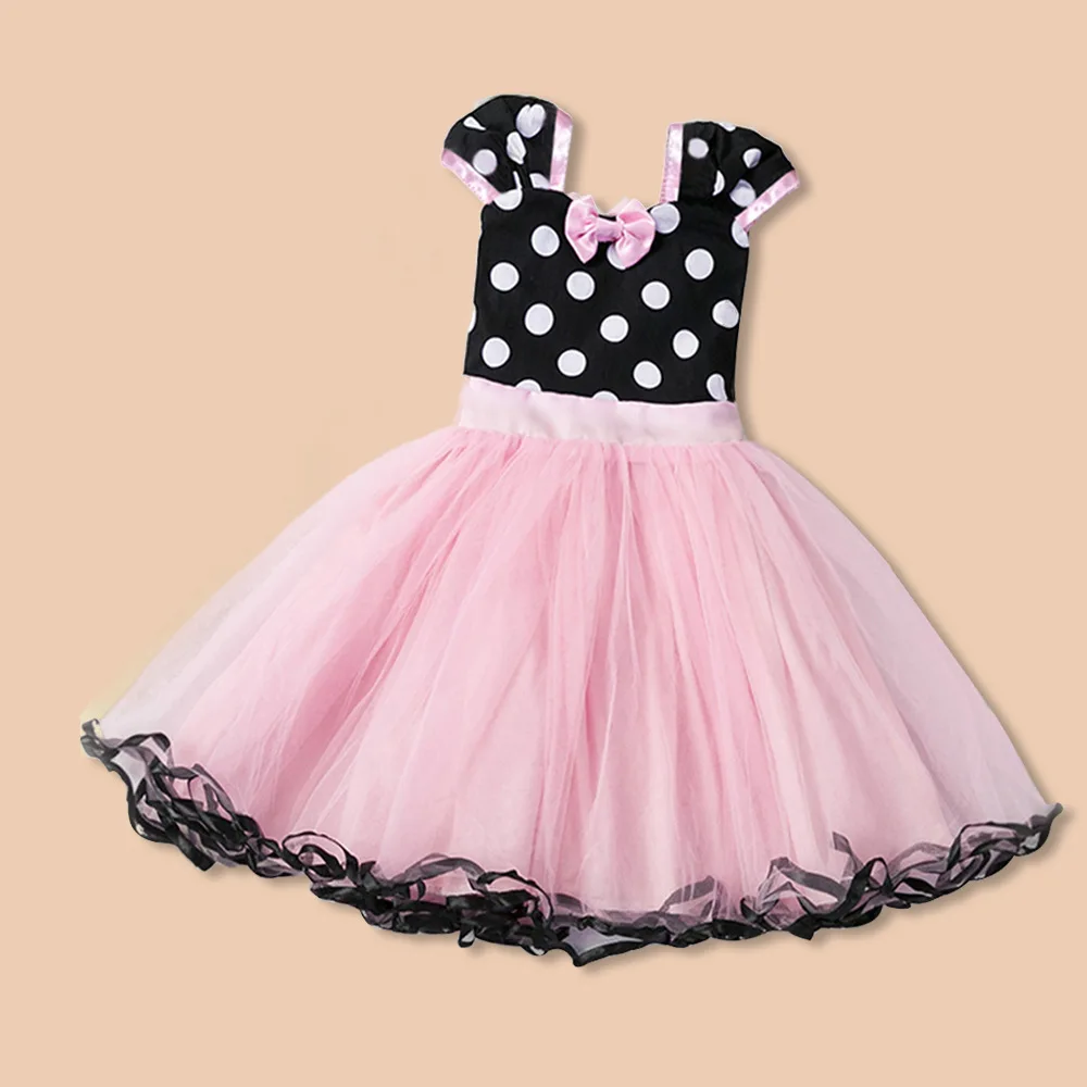 2024 Little Girls Mickey Minnie Mouse Daisy Sweet Casual Dress Cute Girls Clothing Summer Kids Fancy Infant Costume