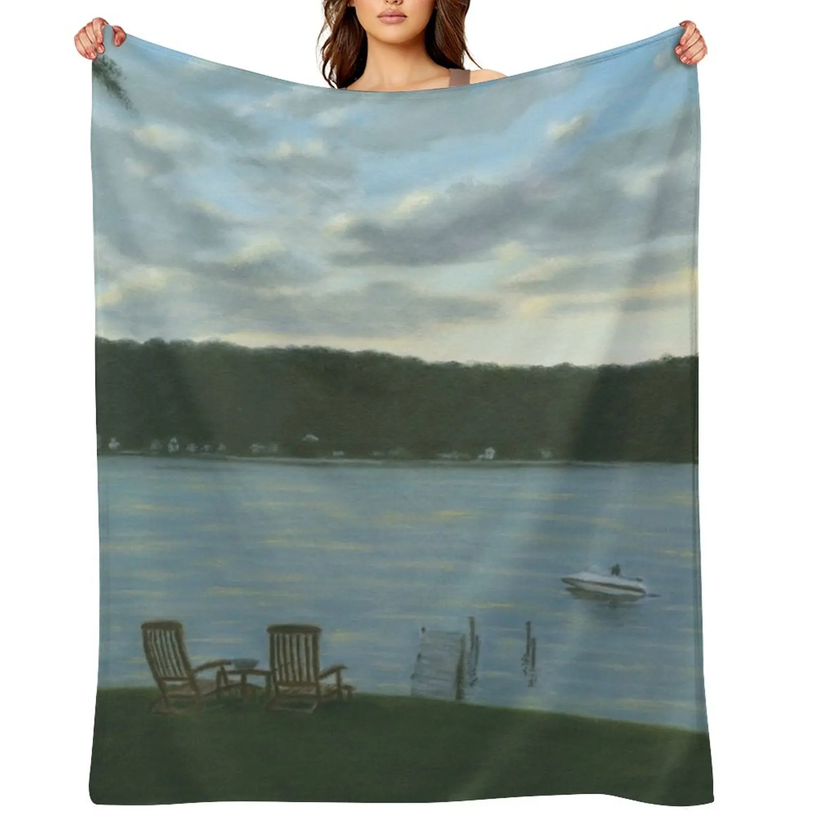 

Twilight on Keuka Throw Blanket Weighted Soft Plaid Camping Decorative Sofas Blankets