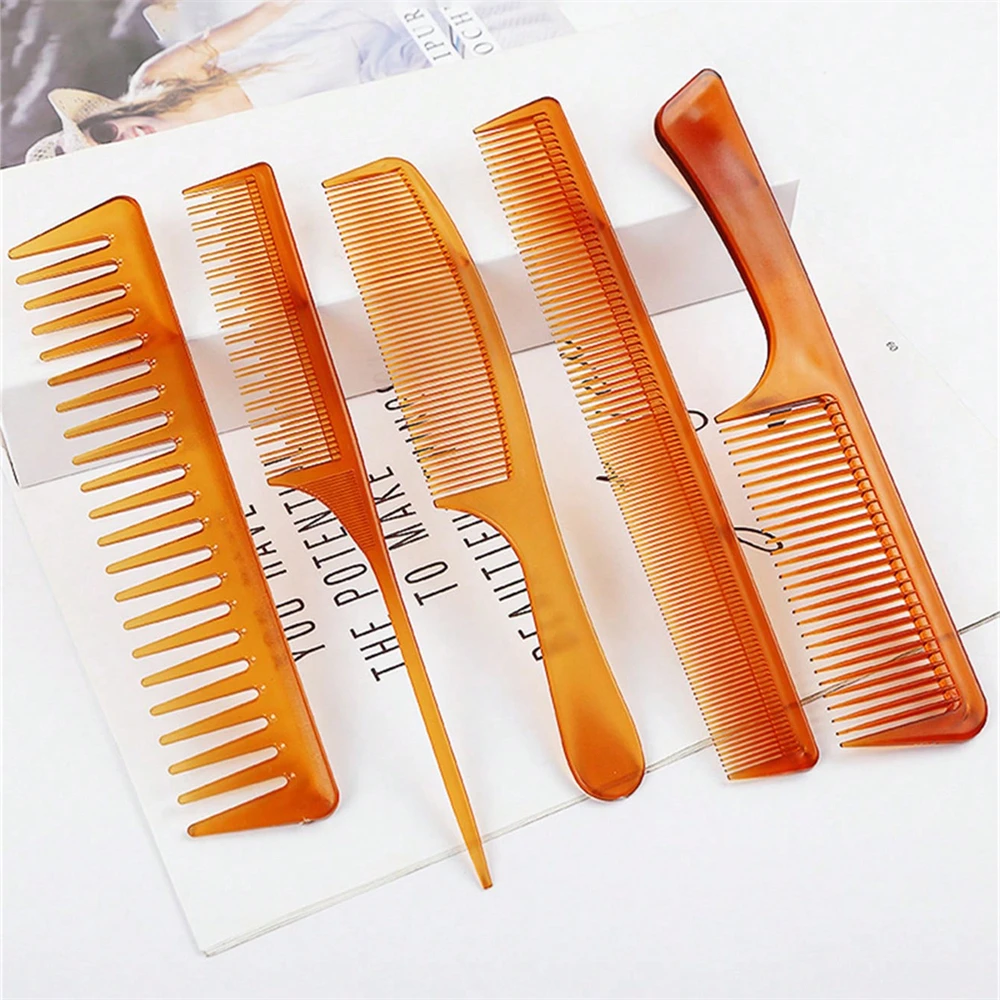 

5pcs/1set Barber Hairdressing Combs Multifunction Hair Detangler Comb Haircare Hairstyling Tool Set Stylist Accessories