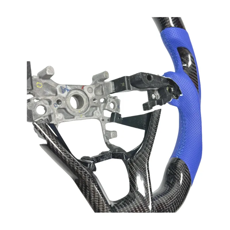 Maßgefertigtes blaues Lederlenkrad aus echtem Carbon für Honda Accord 10. Generation – Detail 5