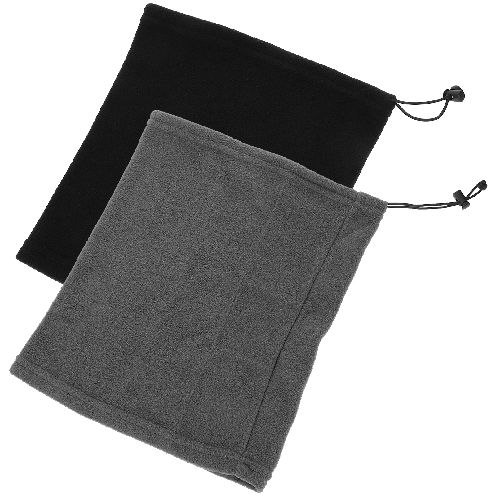

2pcs Windproof Mask With Neck Flap Mask Flannel Neck Gaiter Warmer Black Gray Ski Balaclava Sports Scarf