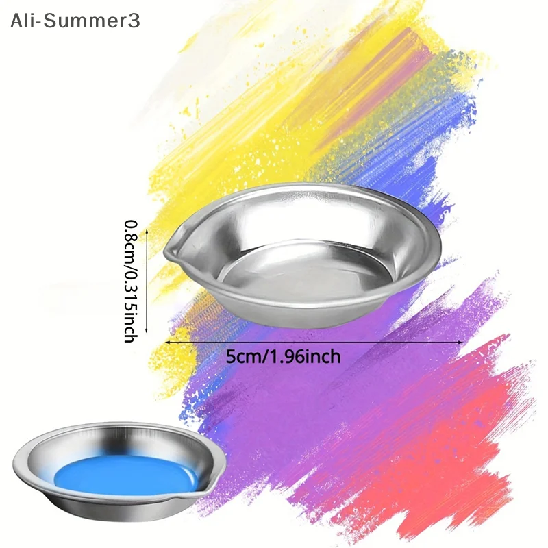 10pcs Stainless Steel Painting Color Bowls Oil Paint Trays Paint Color Mixing Cups Color Mixer Children DIY Painting Tools