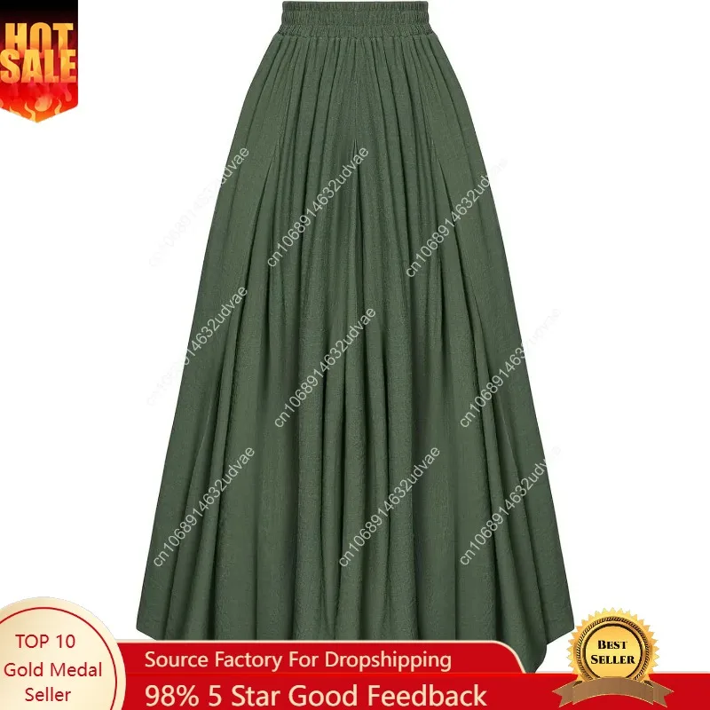 

Scarlet Darkness Women Casual Maxi Skirt Flowy Bohemian Renaissance Long Skirts