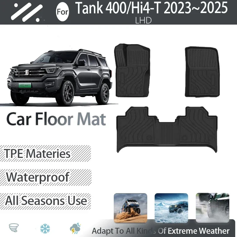 

Car Floor Mat Fit For Great Wall Tank 400 Hi4-T PHEV 2023 2024 2025 Waterproof Pads Foot Carpet Floor Cover Set Auto Accessories