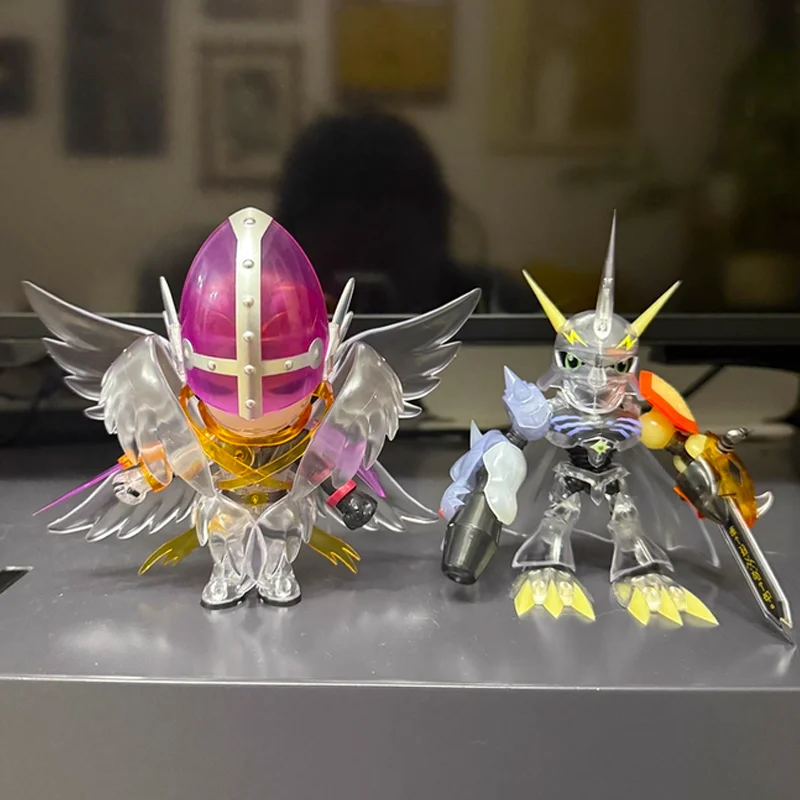 Modelo de ensamblaje de plástico genuino Plabako Digimon, caja ciega, juguetes para coleccionar, regalo, ensamblaje de dibujos animados, estatuilla de Tiranosaurio Rex de batalla