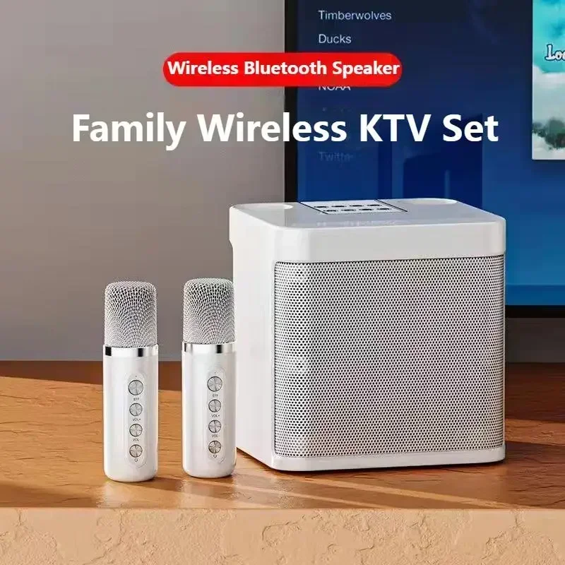 

Portable Powerful 10W and High Quality Wireless Subwoofer Bluetooth Speaker Outdoor Home Party Karaoke Boom Box with Microphones
