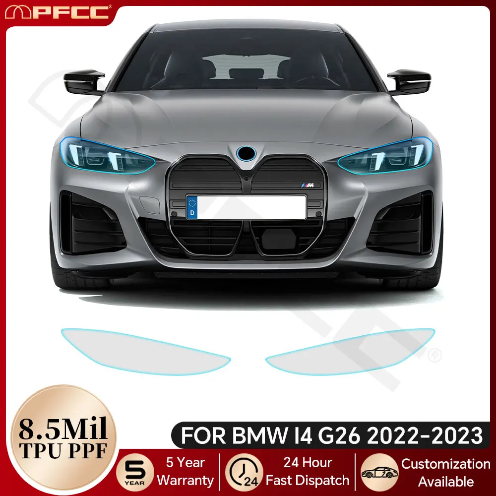 

For BMW I4 G26 2022 2023 Car Headlight Rearview TPU Paint Protection Film Pre-cut PPF Bra Anti-scratch Clear Kit Resistant Cover
