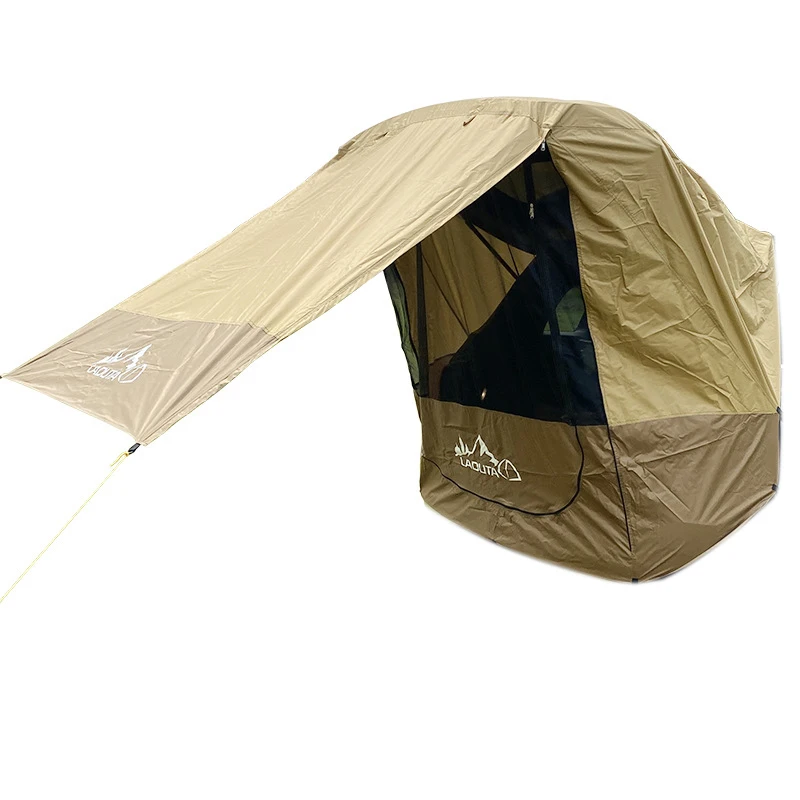 

LADUTA Car Trunk Tent Sunshade Rainproof Tailgate Shade Awning Tent for Car Self-Driving Tour Barbecue Outdoor Camping Brown HOT