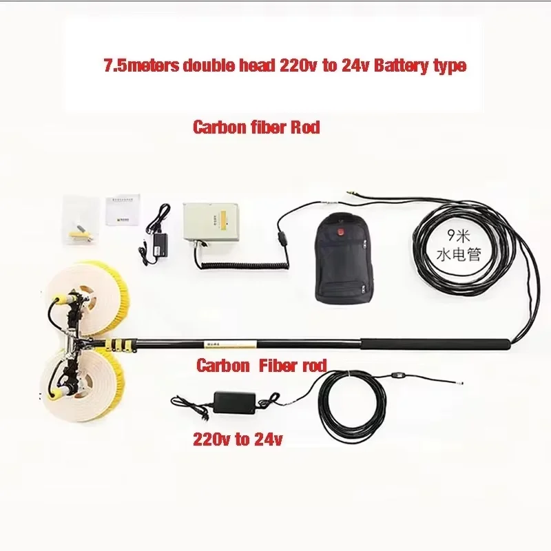 

220v to 24v Battery double head solar photovoltaic panel cleaner robot water cleaning equipment power sets without battery