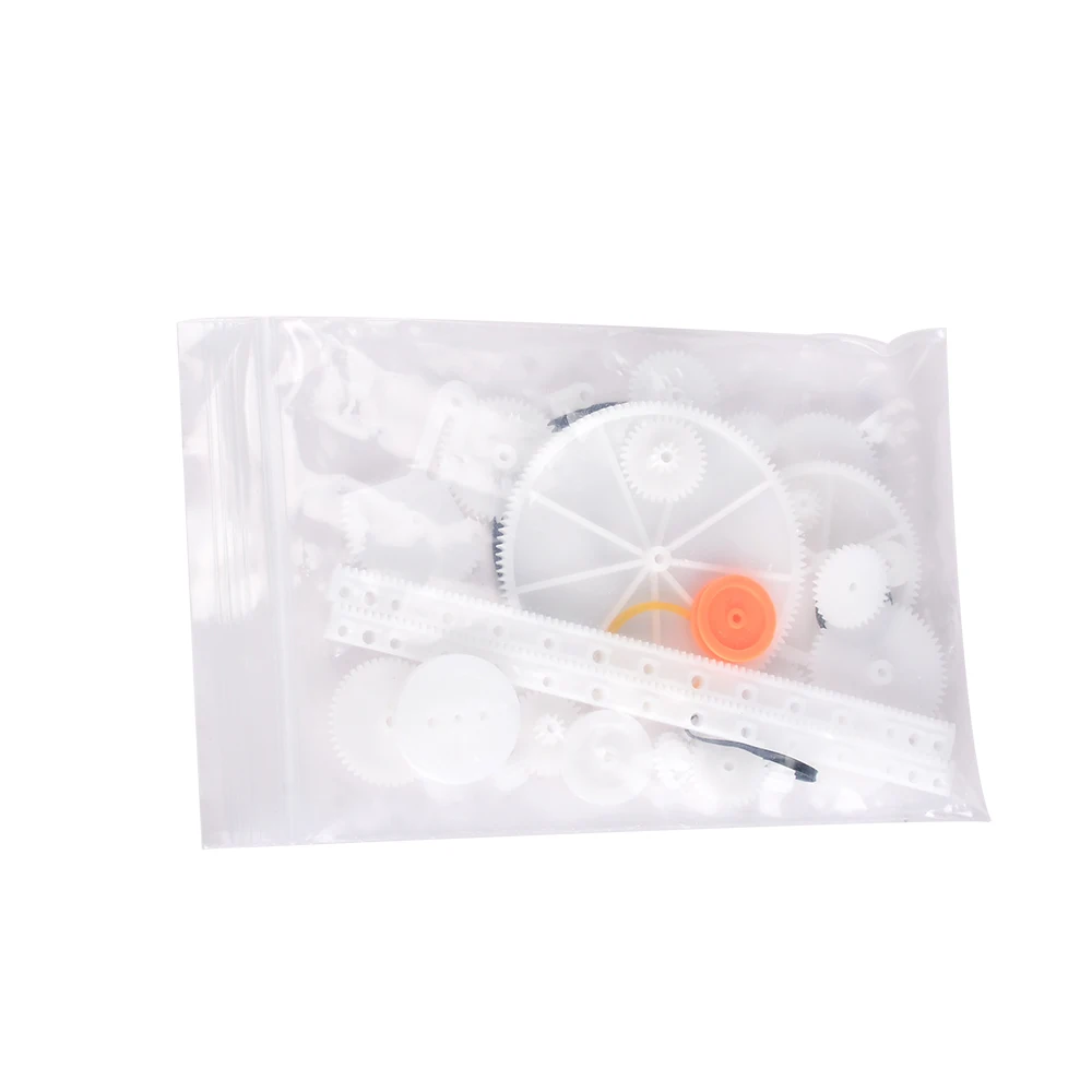 34 Kinds of Rack and Pinion Gear Bag Toy Model Pulley Plastic Worm Gear Reducer Diy Kit