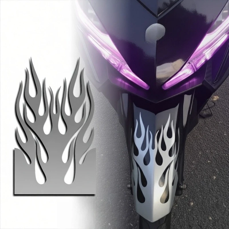 1Pc Flame Motorcycle Fender Sticker Waterproof Self-adhesive Vinyl Decal for Honda Yamaha Suzuki Ducati KTM Mudguard Decoration