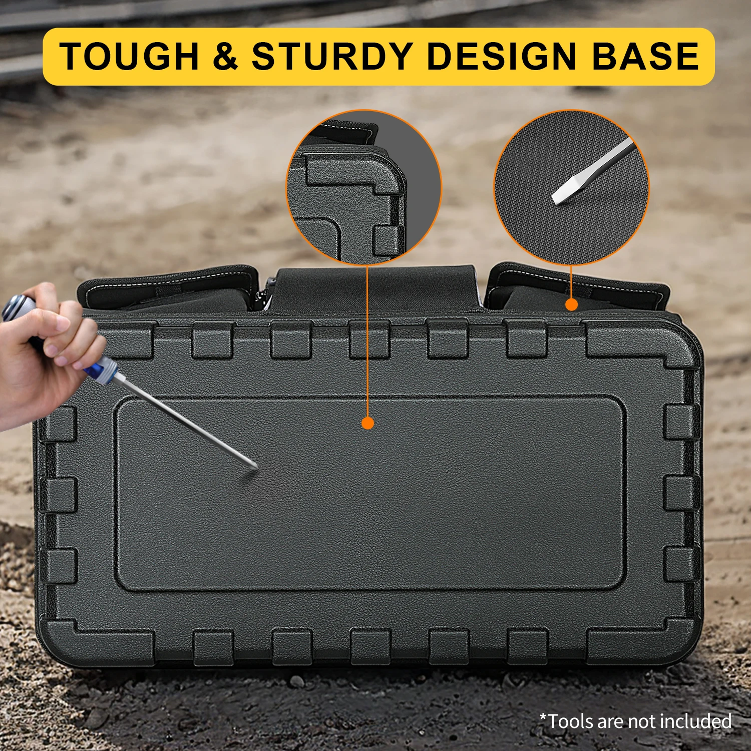 Tool Bag, 18-inch/20-inch Tool Organisers, Wide Mouth Tote Bag with Hard Molded Base and Adjustable Shoulder Strap