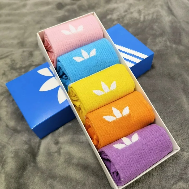 5 أزواج للجنسين جوارب رياضية العصرية الرجل منتصف أنبوب جوارب بيضاء بلون القطن تنفس اليوغا الجوارب الكلاسيكية زوجين الجوارب #6