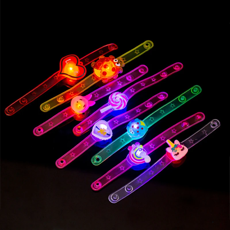 Cartoon Light Up Bracelet Creative Watch Glitter Small Toys Children's Gifts Festive Party Decorations Glow-in-the-dark Props