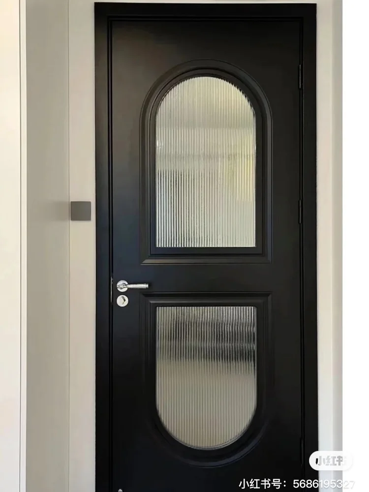 トイレ トイレドア クリーム風 レトロ漆塗り木製 浴室 キッチン フレンチガラスドア