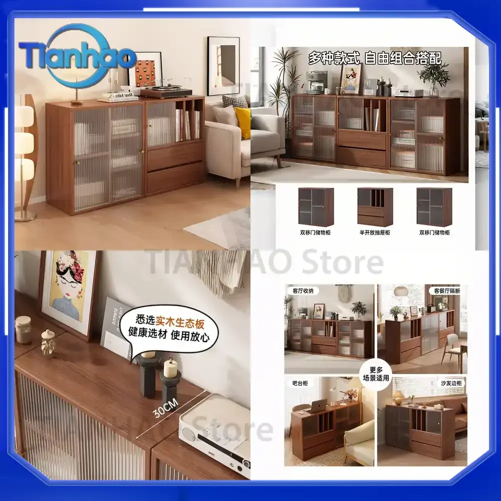 Drawer Storage Cabinet for Bookshelf Combination Unit Living Room Floor Standing Wall Mounted Mid Century Low Cabinet Sofa