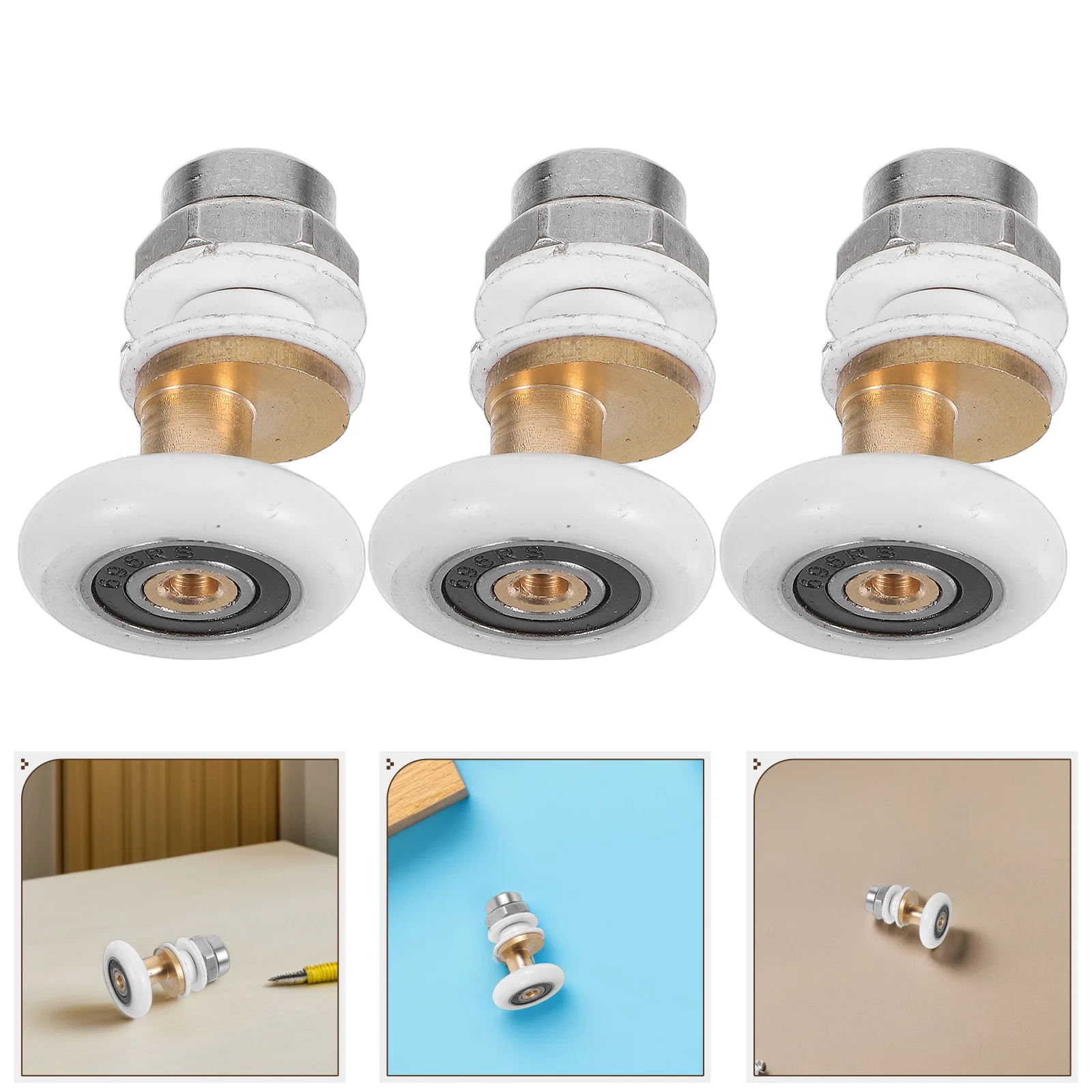 

6pcs Replacement Bathroom Shower Door Roller 23Mm Diameter Stainless Steel Abs Wheel For 6-8Mm Glass Door Glide Runner