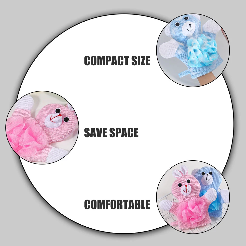 

2Pcs Bath Scrubber Kids Washcloths Cleaning Body Exfoliating Ball Sponge Children Baby Shower Compact Quick Dry Home Use