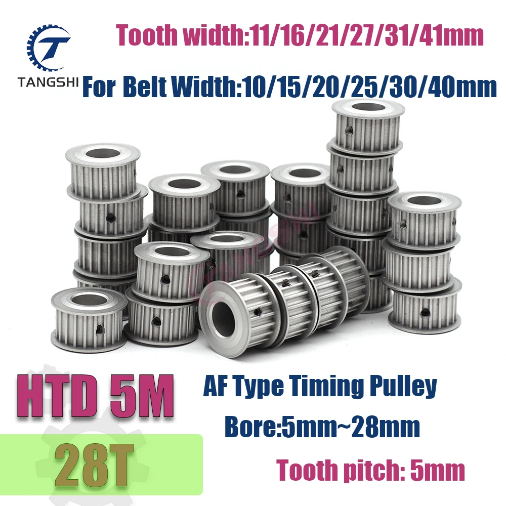 

HTD 5M 28 Teeth Synchronous Timing Pulley Bore 5mm to 28mm for Width 10/15/20/25/30/40mm Belt 5M-28 Teeth Timing Pulley 5M 28T