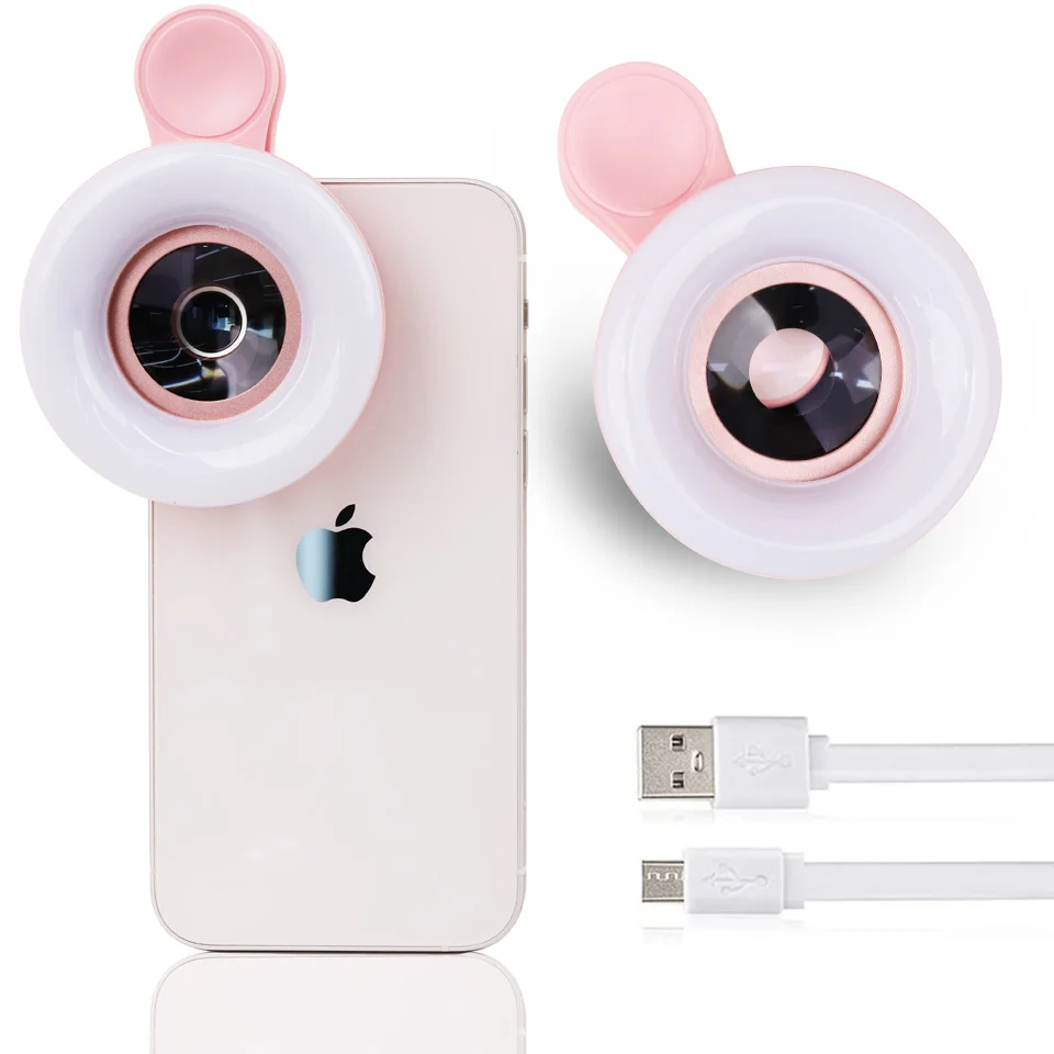 Neues Objektiv für Mobile 15X Fill Ring Light Selfie Live Lampe Kameraobjektiv mit LED Universal Flash Smartphone Tragbarer Lichtclip – Detail 2