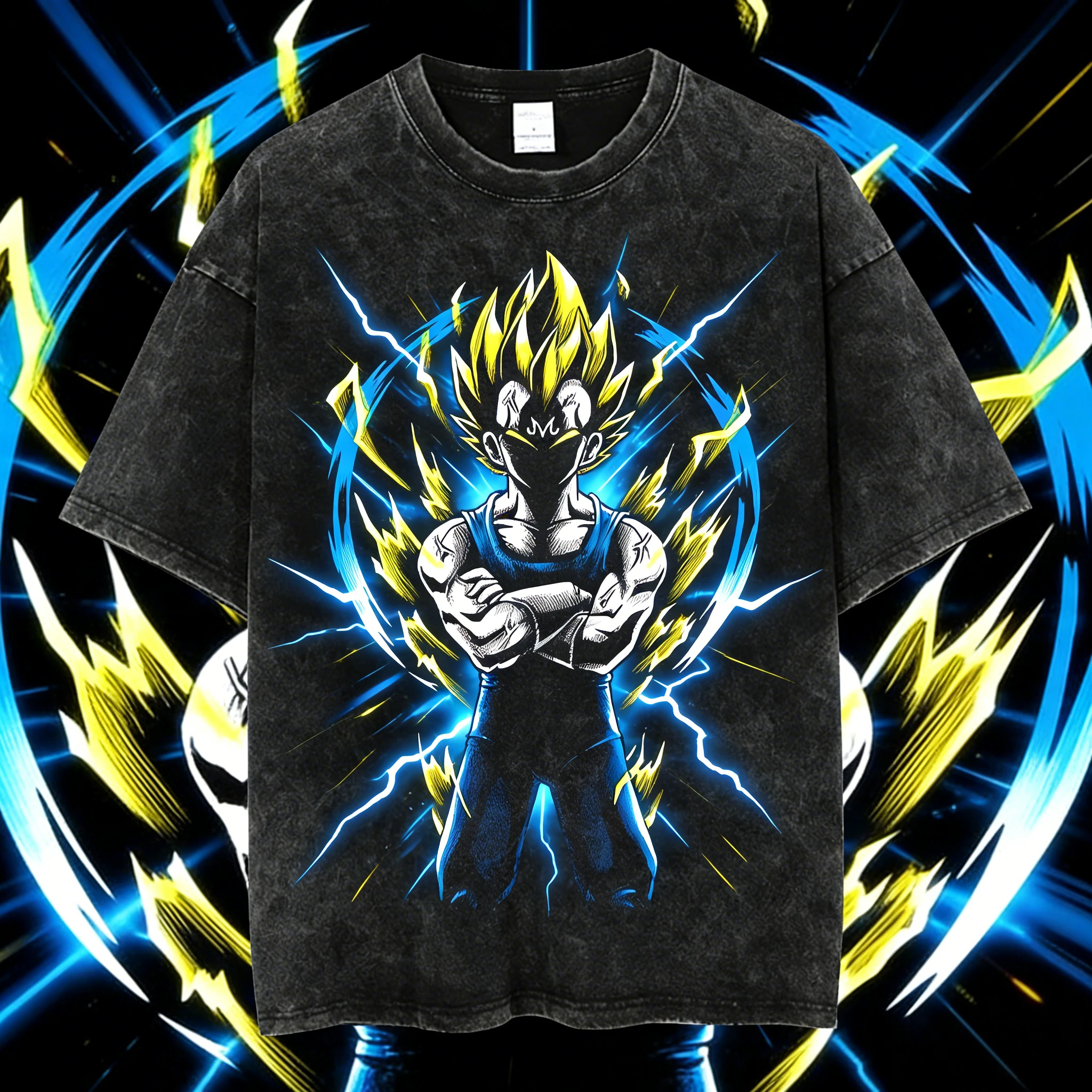 

Dragon Ball Comics Co Branded Printed Washed T-shirt 2026 Summer New Loose Retro Casual Japanese Harajuku Neutral T-shirt Top.