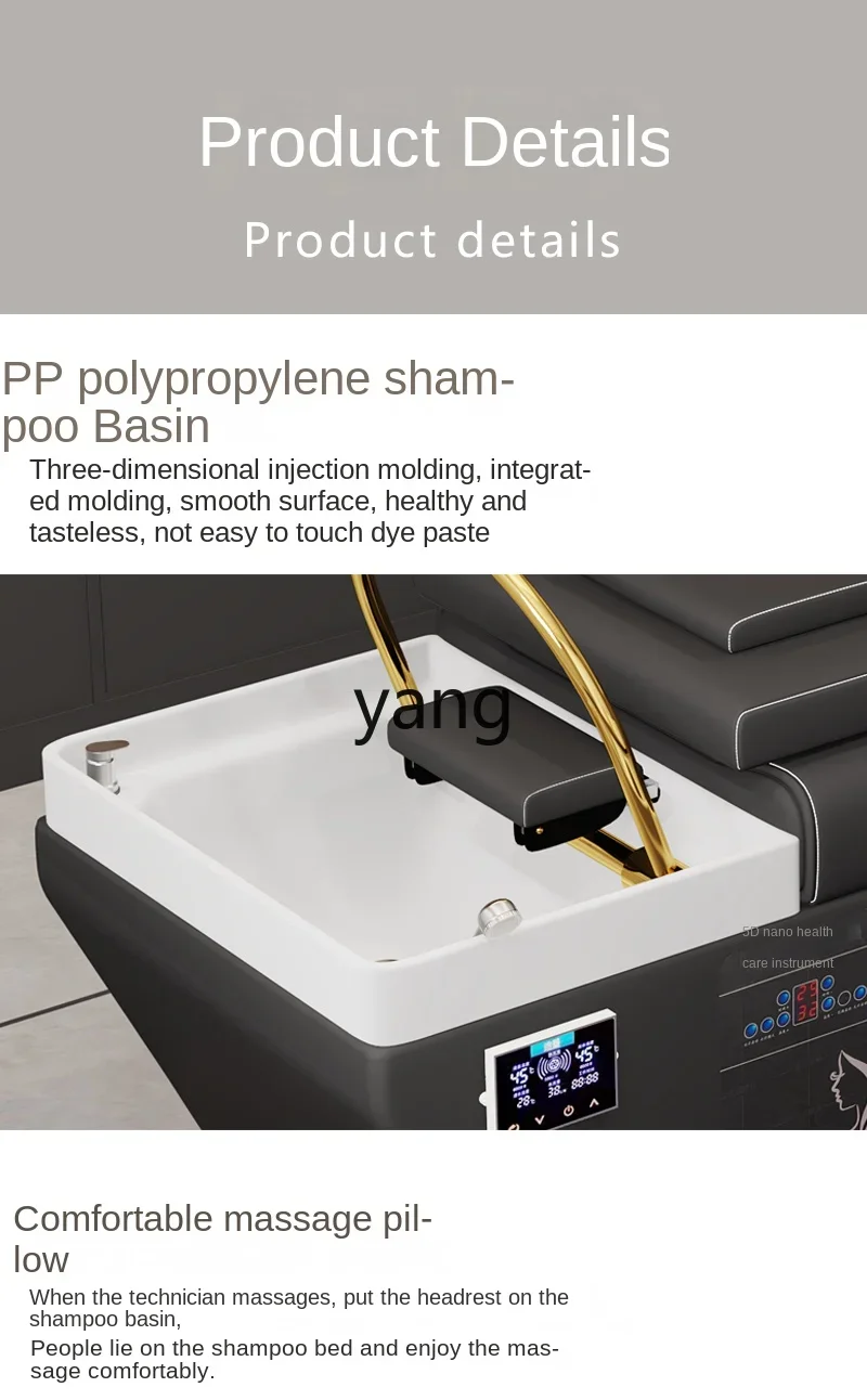 كرسي شامبو معالجة LMMHead صالون حلاقة خاص مع أريكة تدليك لصالونات التجميل وتبخير الشعر