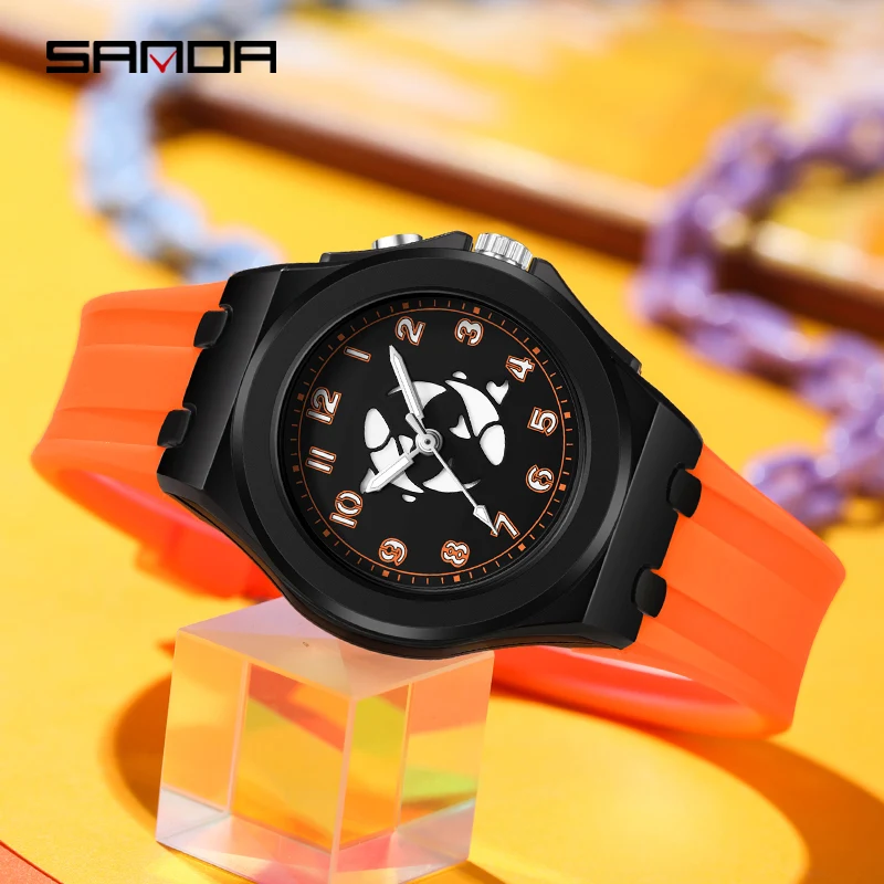 SANDA Twelve Astrological Ladies Lovely Kids Quartz Watch Fashion Silicone Sports Watch Students Quartz Watch Boys Girls Gift