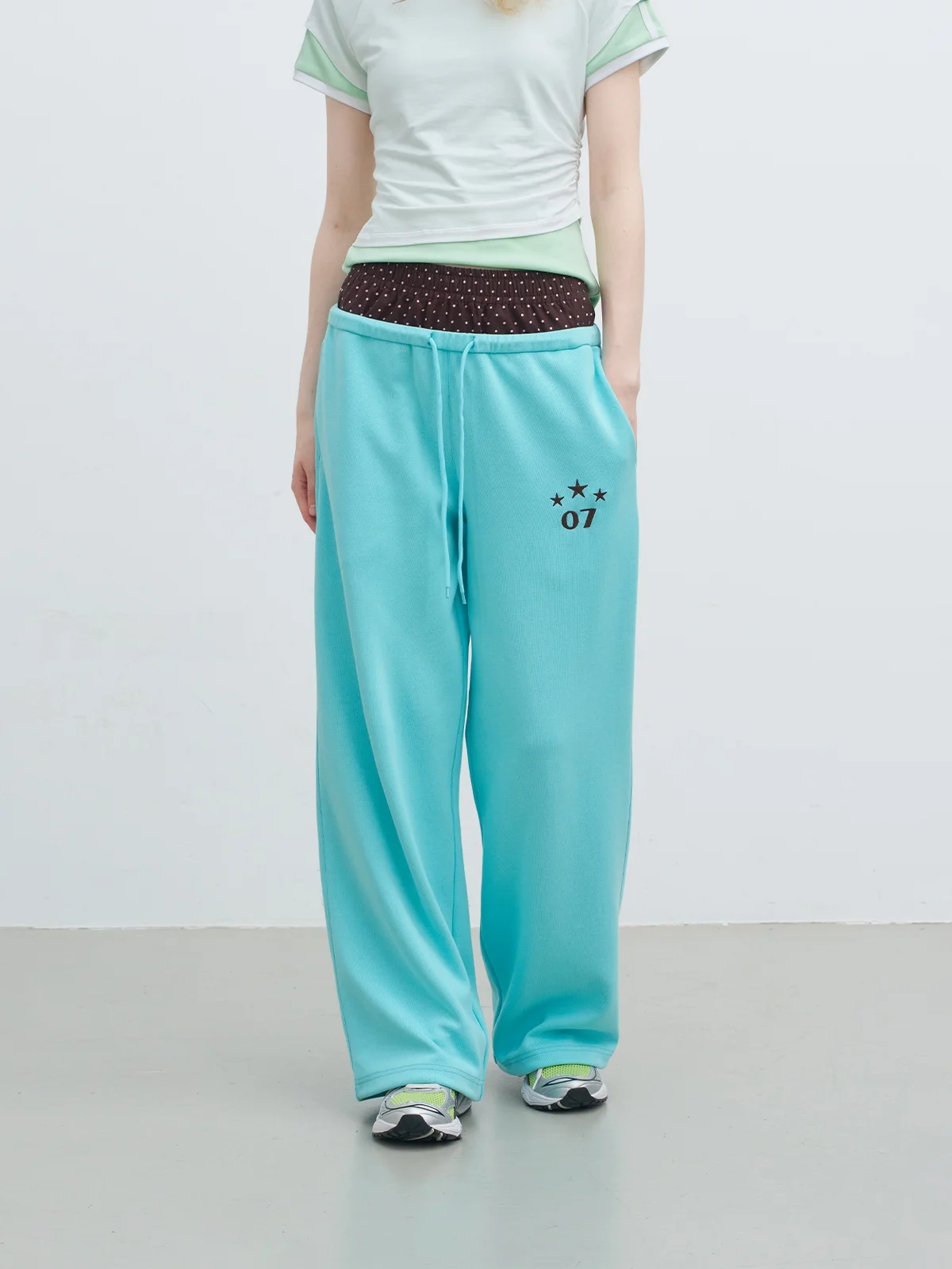 Riverstone plus Casual Sport Pants Women's Summer 2026 Polka Dot Patchwork Waist Head Long Pants Vintage Straight Leg Cotton ...