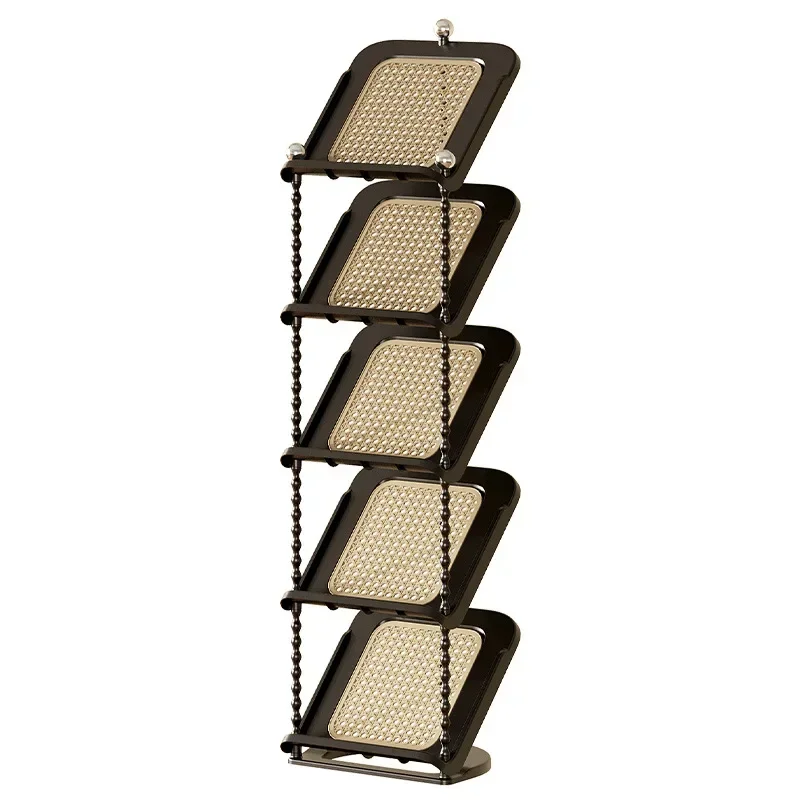 Medieval rattan inclined shoe rack multi-layer entrance living room corner rack space-saving multi-purpose shoe rack