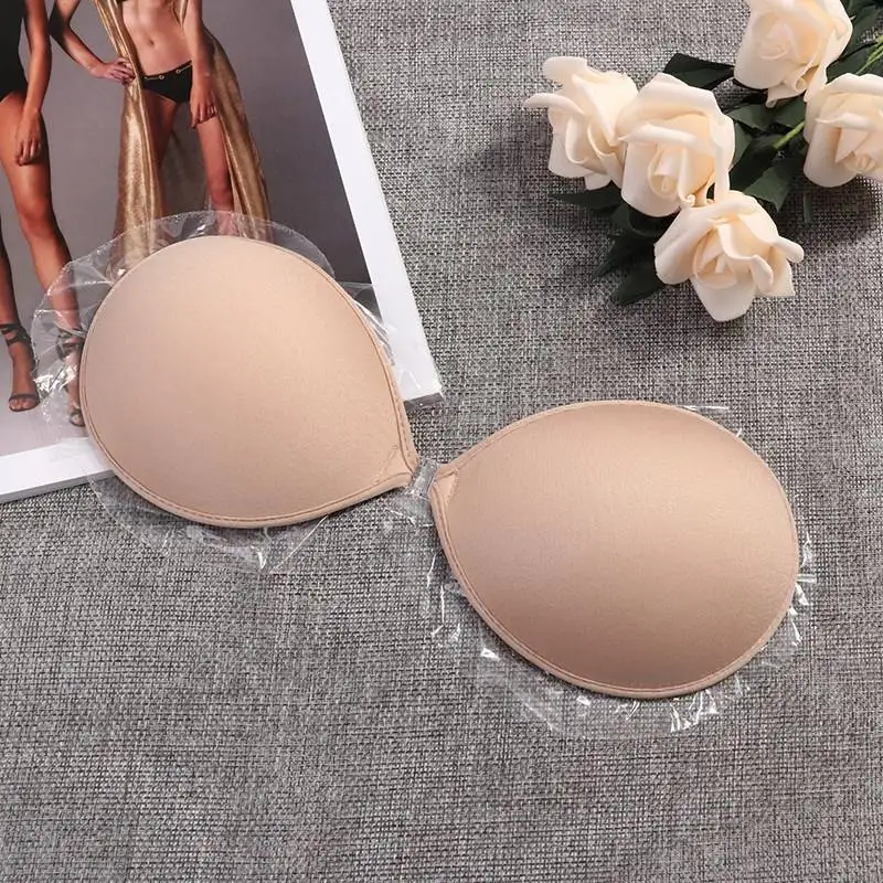 Women Bra Wire Free Sexy Push Up Invisible Bras Self-Adhesive Silicone Seamless Front Closure Sticky Backless Strapless Bra