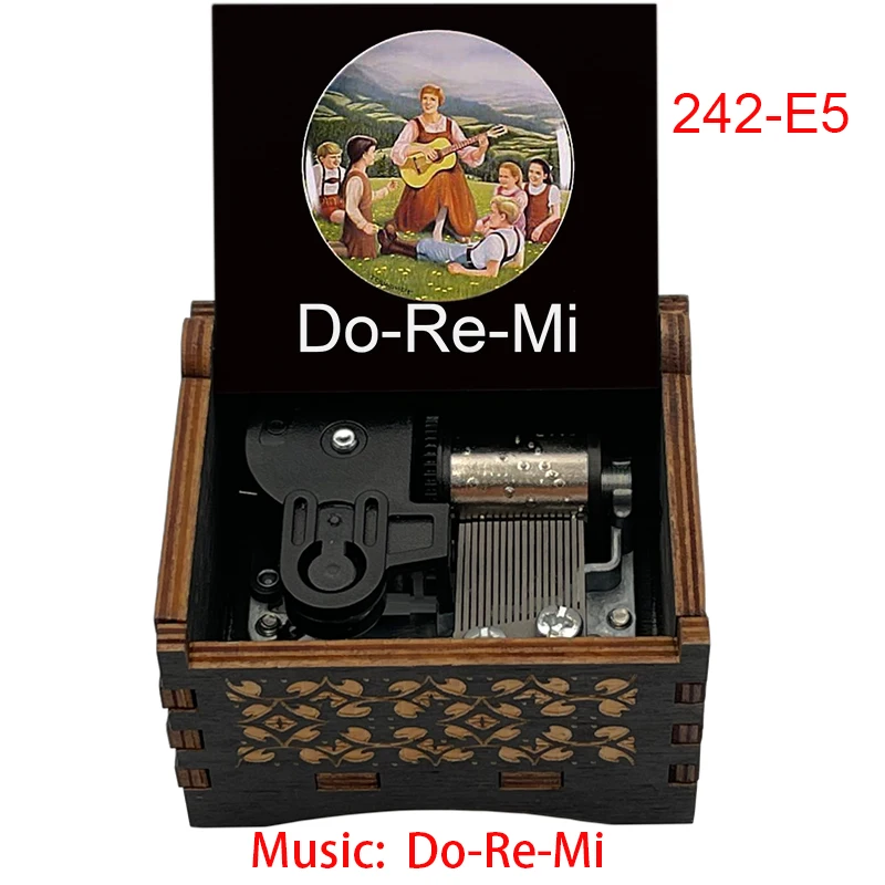 Do Re Mi My Favorite Things Wooden Wind Up Music Box صوت الموسيقى موضوع الأغنية الموسيقية هدية للطلاب المعلمين الهدايا #1