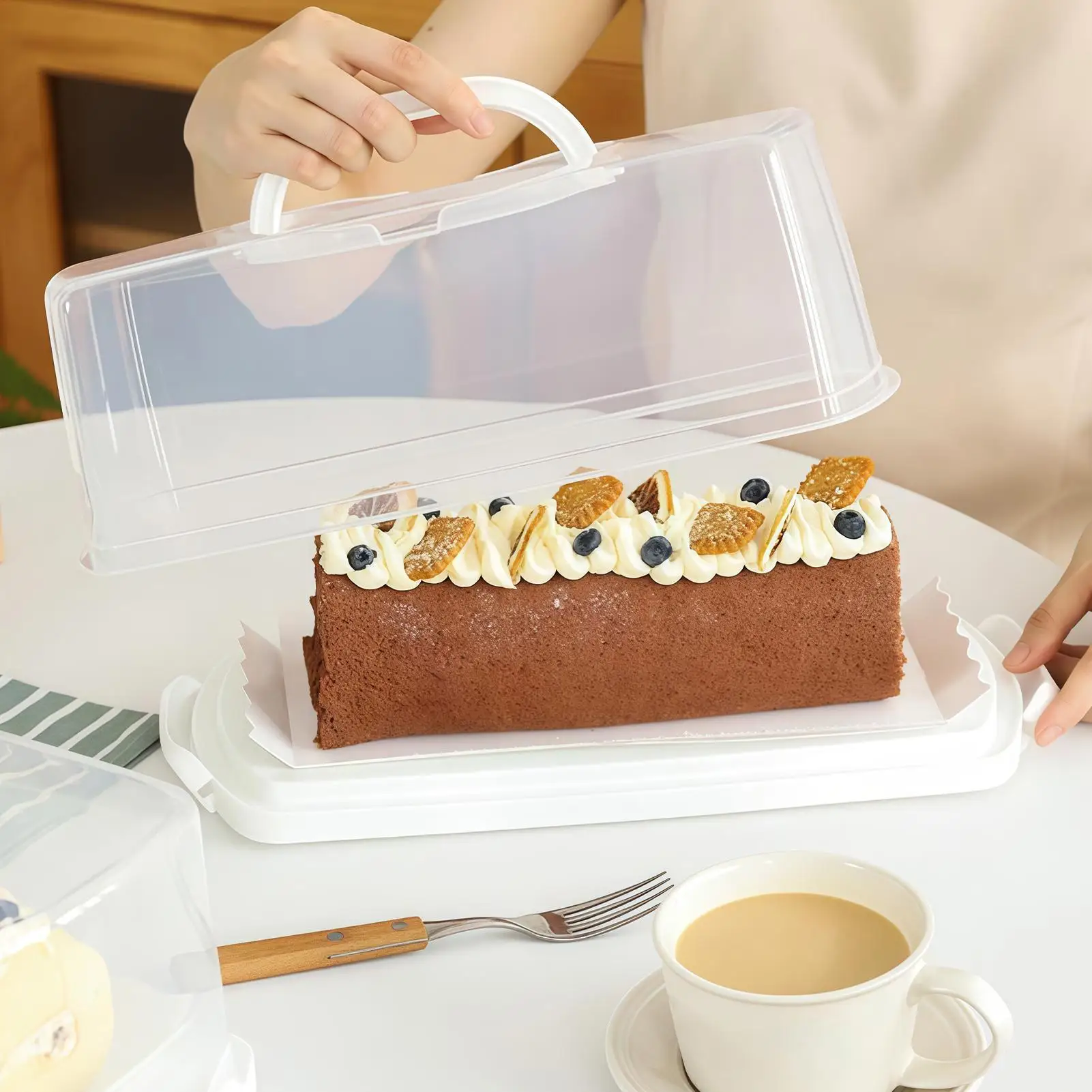 

Хлеб для хранения, прямоугольная витрина, органайзер для хранения торта с портативной ручкой для транспортировки печенья, кухонного печенья