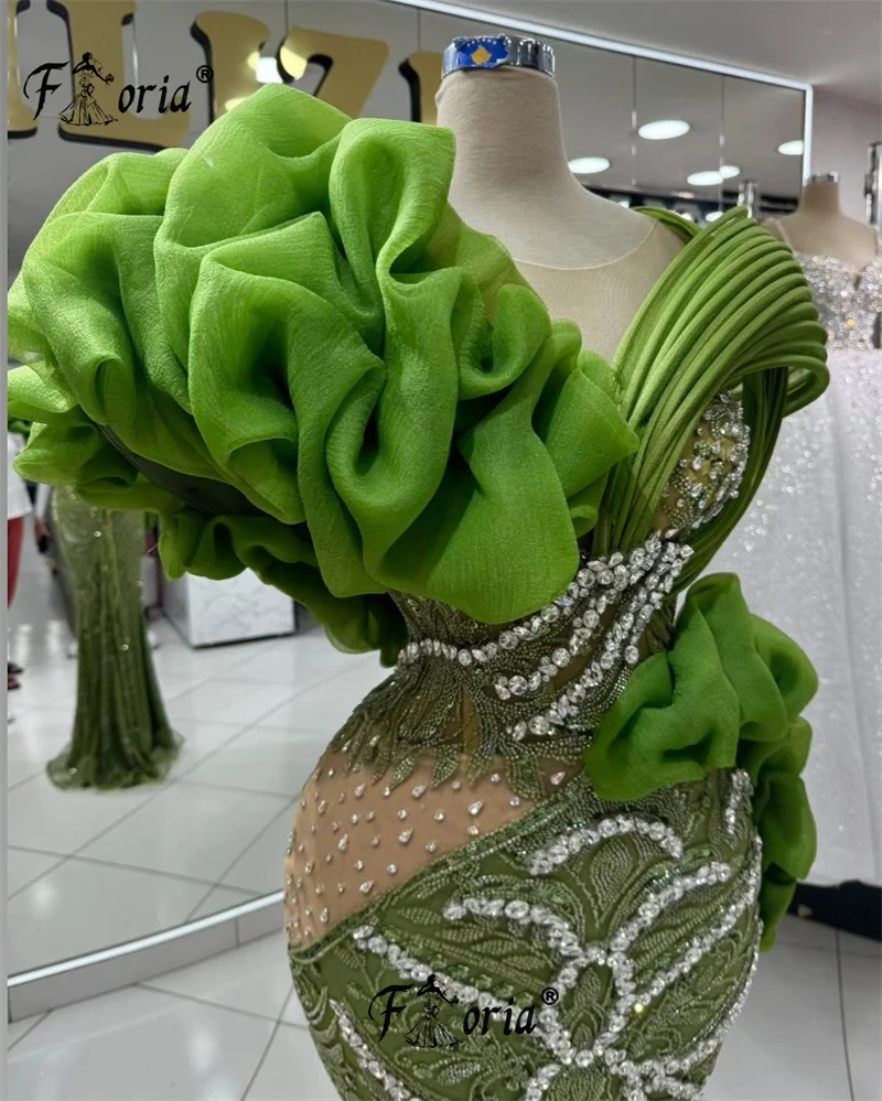 Robe de Soirée Citrovolants en Dentelle Verte, Tenue de Sirène, Élégante, 3D, Événement, Quelle que soit la Tenue Éducative