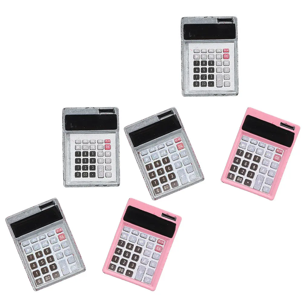 

6Pcs Mini Calculator Crafts Tiny Miniature Calculators Mini House Props Learning Decorative Adornments Kid Room Accessories