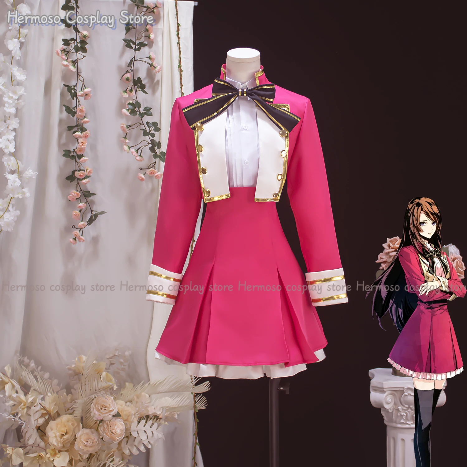 

Variable Barricade Cosplay Costume Pink Cute Uniform Skirt Japanese High School Outfit for Girls Halloween Clothes Customized