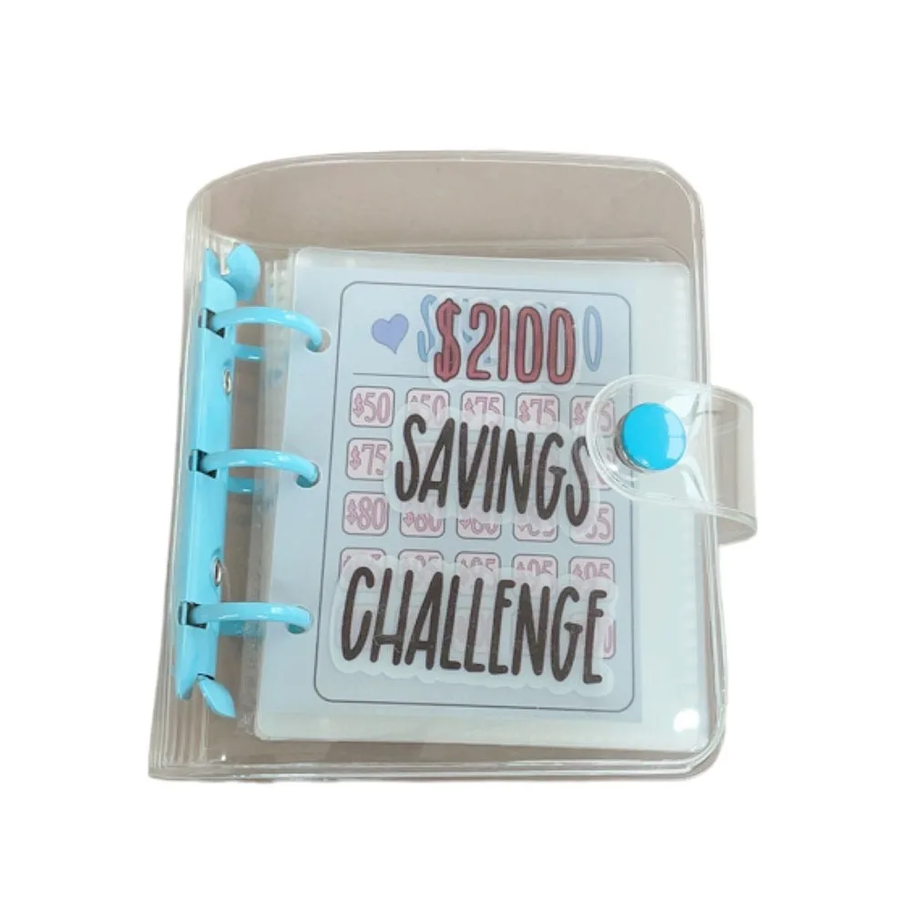 Mini-Geldsparordner aus PVC, 150 $/300/500/1000, Mini-Budgetordner, wasserfest, bunt, Spar-Herausforderungen-Buch